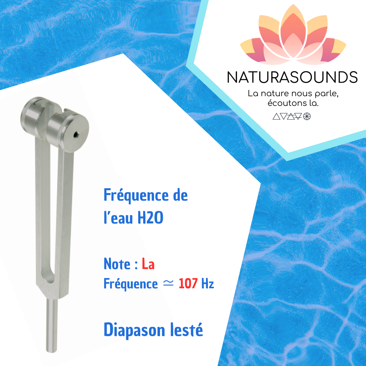 Weighted H2O Water Tuning Fork NATURASOUNDS EXCLUSIVE