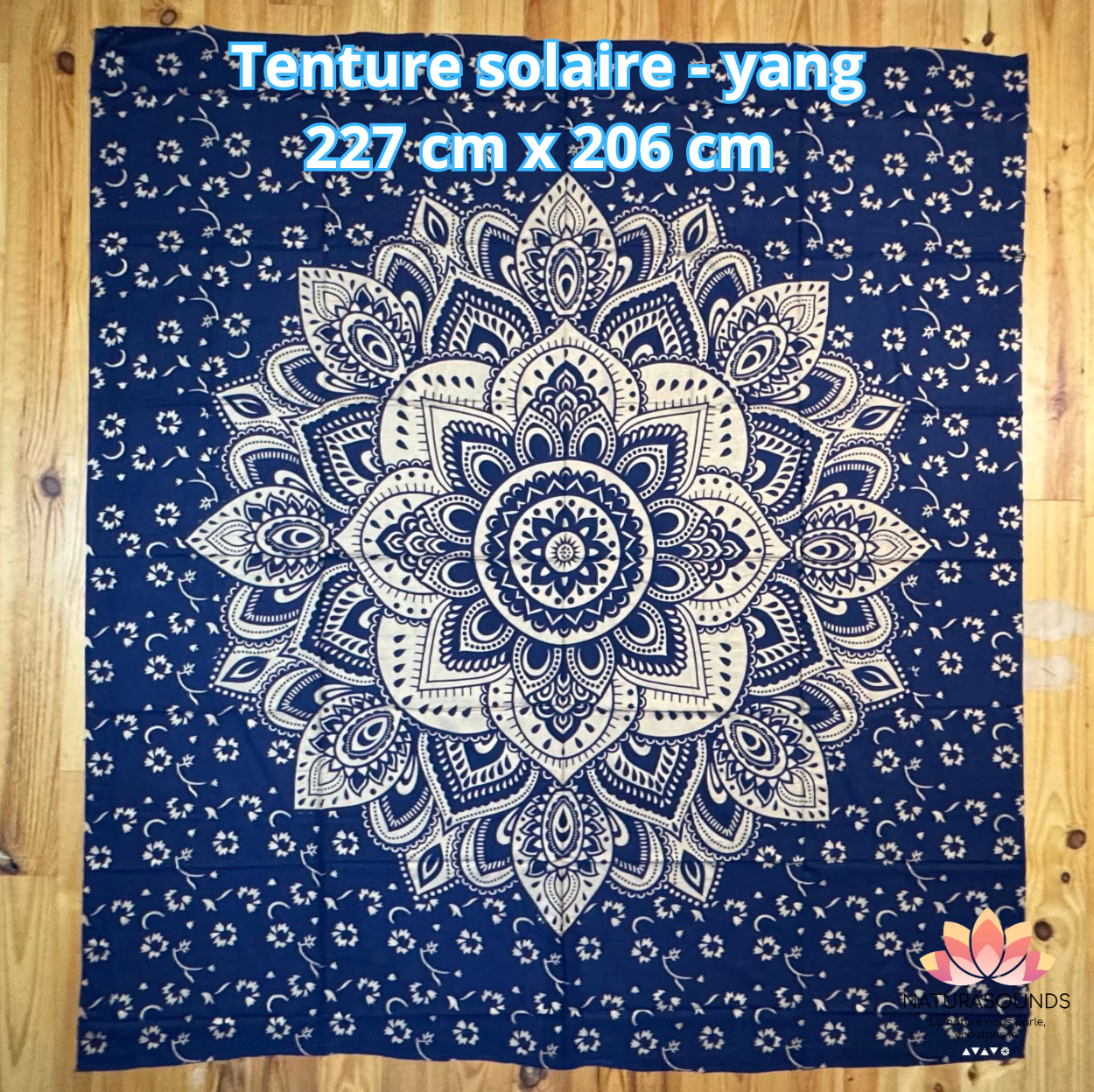 *Tenture Solaire - Yang (masculin) Fait à la main - 227 cm x 206 cm - Origine Inde