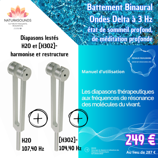 BUNDLE 2 BUNDLE 2 Diapasons Lestés Thérapeutiques Fréquences de l’Eau 104,4 & 107,4 Hz avec manuel