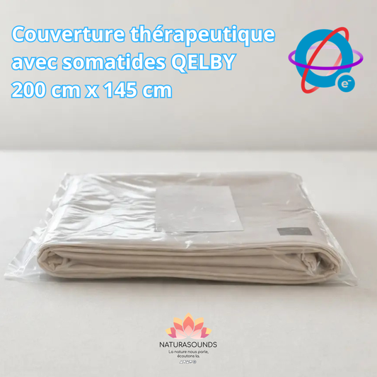1 Couverture Thérapeutique avec somatides QELBY - une couche 200 cm x 145 cm beige