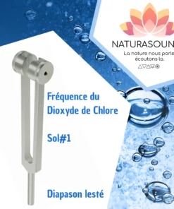 Diapason Lesté Naturasounds Dioxyde de Chlore Sol#1 avec housse velours pour thérapie sonore